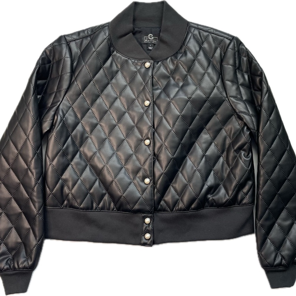 G by Giuliana Black Label Quilted Faux Leather Jacket